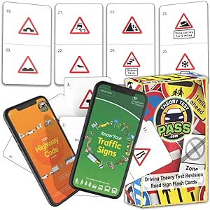 Theory Test Pass Road Signs Flash Cards 2024 UK