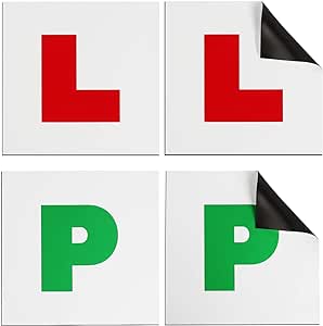 Magnetic Red Car L-Plates and Green P Plate